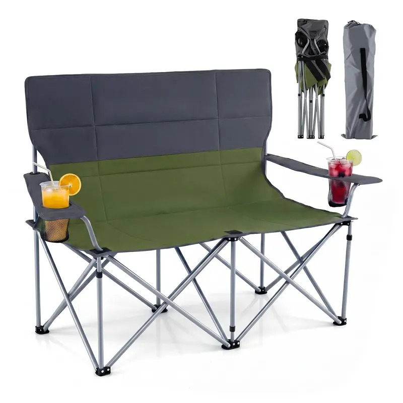 Goplus Doppel-Campingstuhl, klappbare Campingcouch