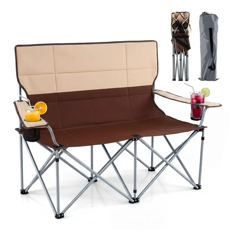Goplus Doppel-Campingstuhl, klappbare Campingcouch