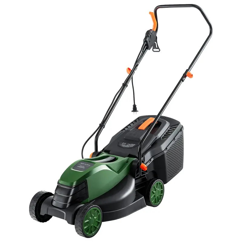 Goplus Elektrischer Rasenmäher, 2-in-1 vielseitiger Netzbetriebener Rasenmäher, 10-A-Motor, 33 cm Schnittbreite
