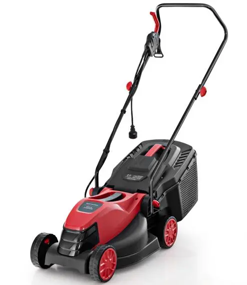 Goplus Elektrischer Rasenmäher, 2-in-1 vielseitiger Netzbetriebener Rasenmäher, 10-A-Motor, 33 cm Schnittbreite