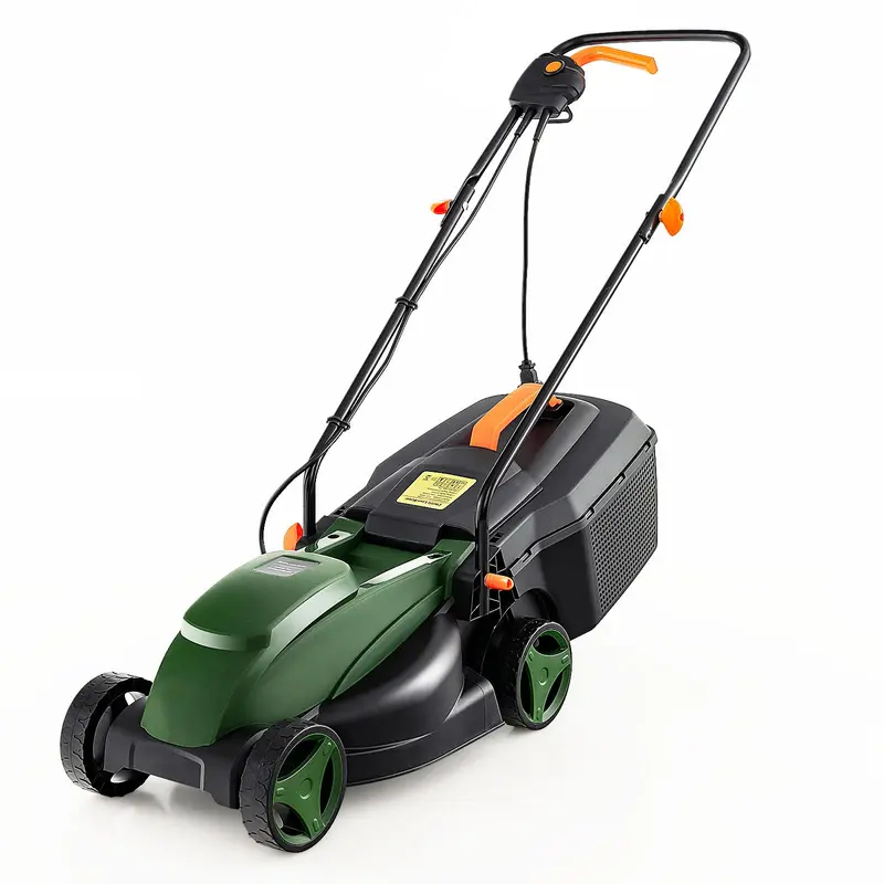 GoPlus Elektrischer Rasenmäher, 2-in-1-Vielseitiger Netzmäher mit 12-A-Motor und 35,6-cm-Schneidbreite