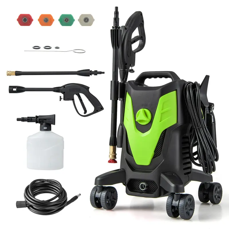 GoPlus Elektro-Hochdruckreiniger, 2400 PSI / 1,7 GPM mit 4 Schnellwechsel-Düsen und universellen Rädern