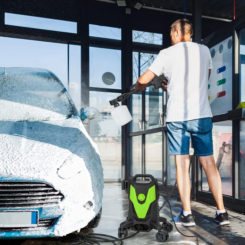 GoPlus Elektro-Hochdruckreiniger, 2400 PSI / 1,7 GPM mit 4 Schnellwechsel-Düsen und universellen Rädern 2