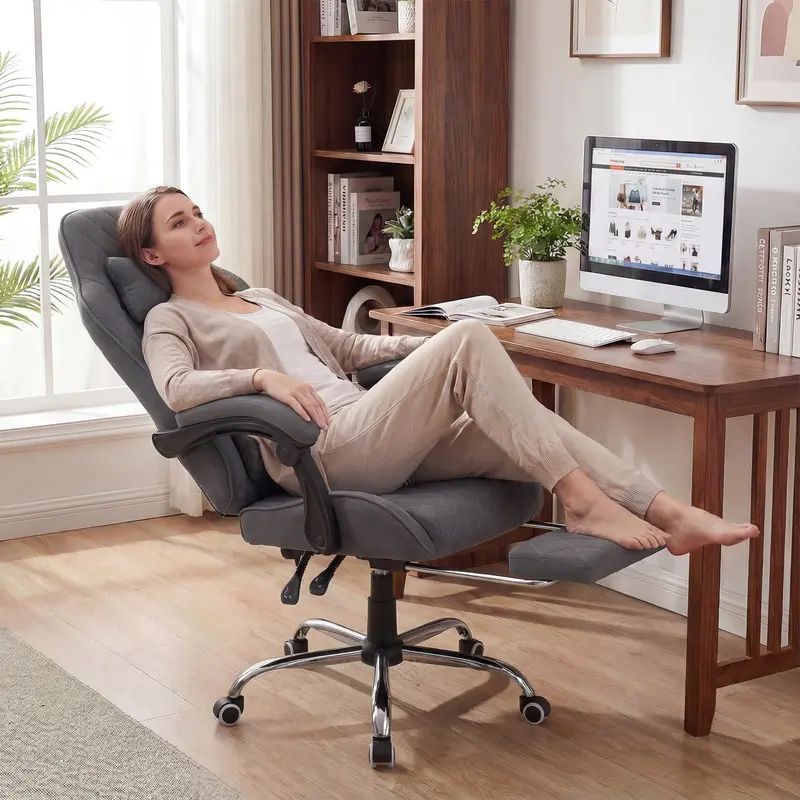 Goplus ergonomischer Gaming-Stuhl mit verbindenden Armlehnen und abnehmbarem Kopfstützkissen für Heimbüro 2