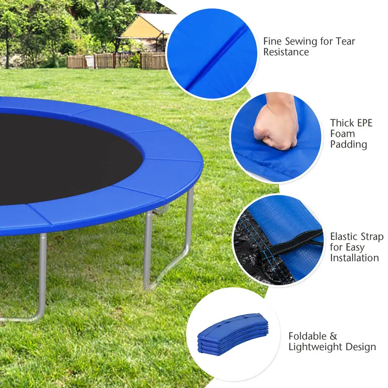 Goplus Ersatz-Trampolin-Schutzpolster, 16 FT, 15 FT, 14 FT, 12 FT, 10 FT, 8 FT – Trampolin-Federabdeckung
