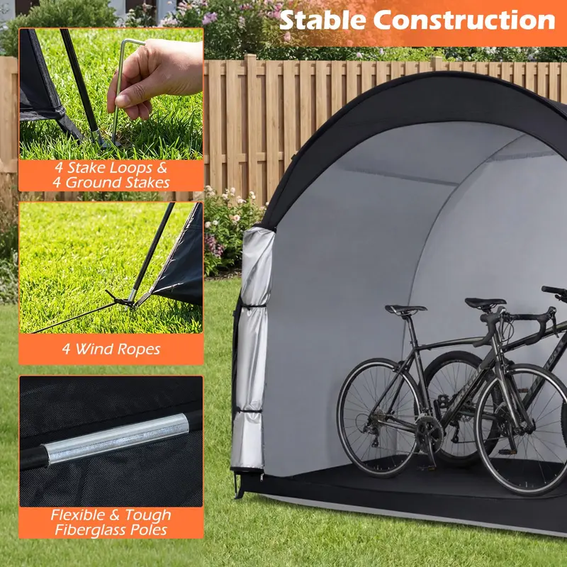 Goplus Fahrrad-Abdeckzelt, tragbarer Fahrradschuppen (210 x 123 cm)