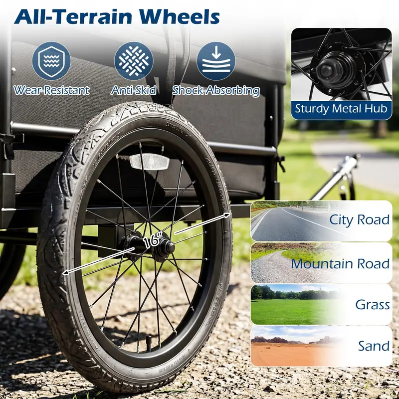 Goplus Fahrrad-Lastanhänger – Hochleistungs-Fahrradwagen (70,5" x 28" x 26")