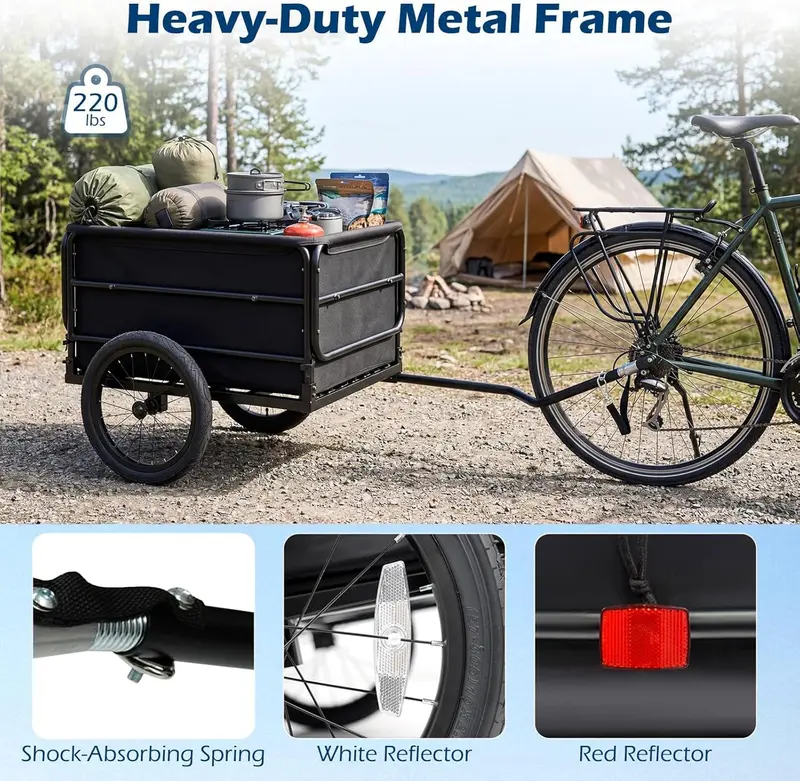 Goplus Fahrrad-Lastanhänger – Hochleistungs-Fahrradwagen (70,5" x 28" x 26")