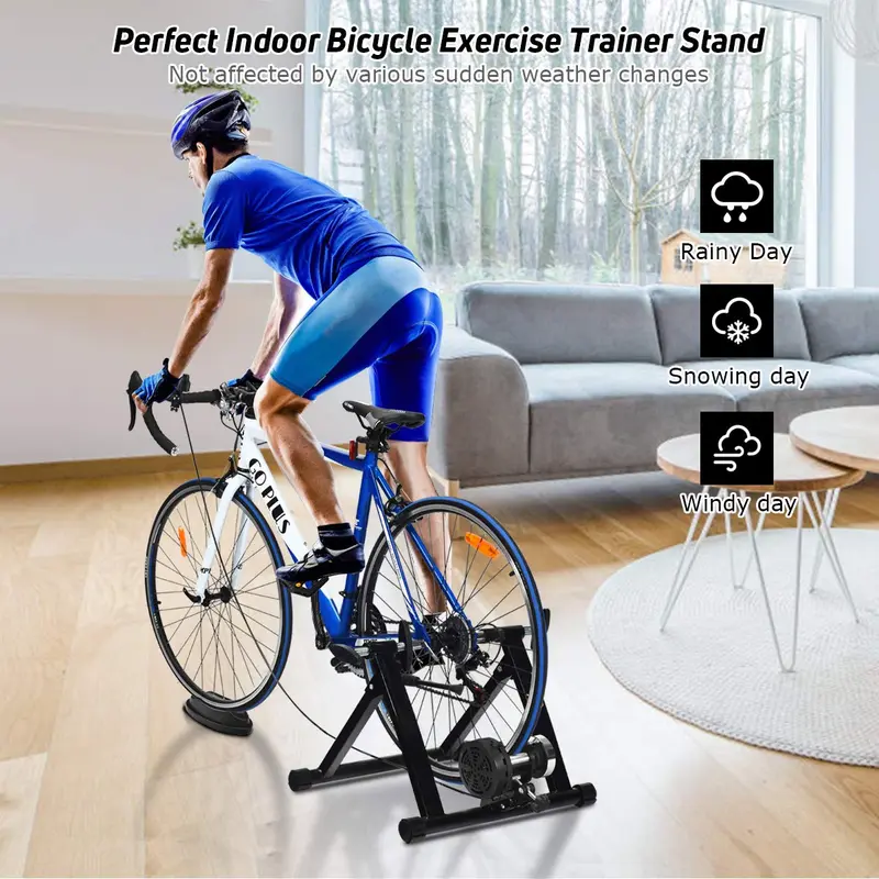 GoPlus-Fahrradtrainerständer, magnetischer Indoor-Fahrradtrainer mit 8 Widerstandsstufen 2