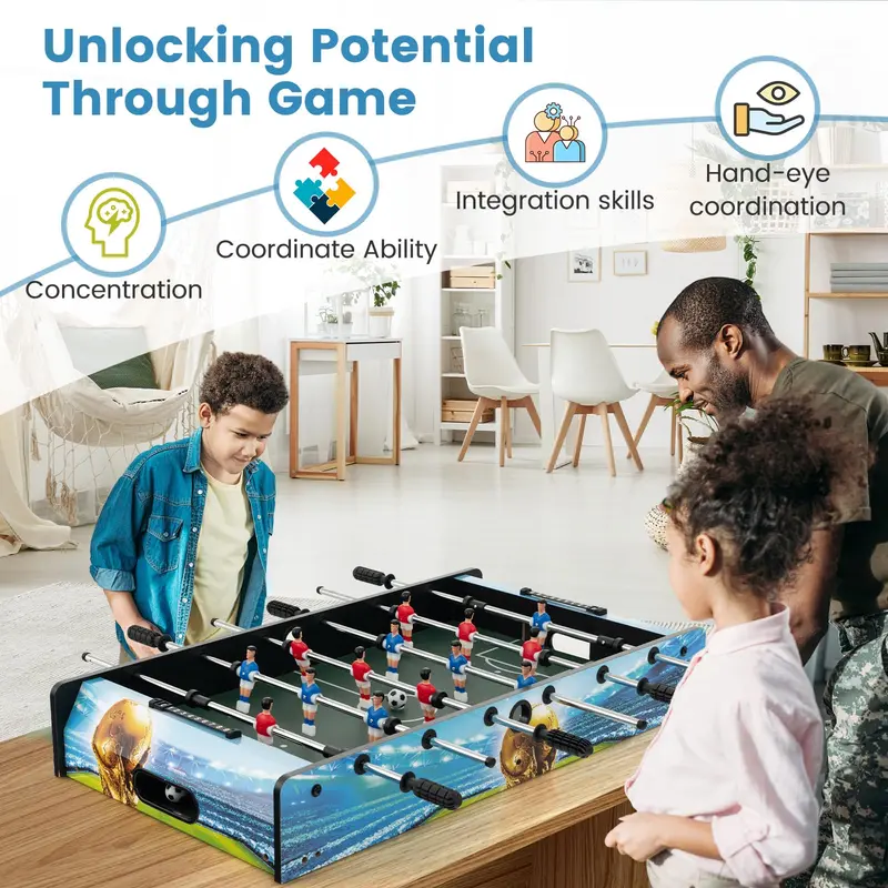 Goplus Foosball-Tisch, 2-in-1-Tischmodell & freistehender Fußballtisch