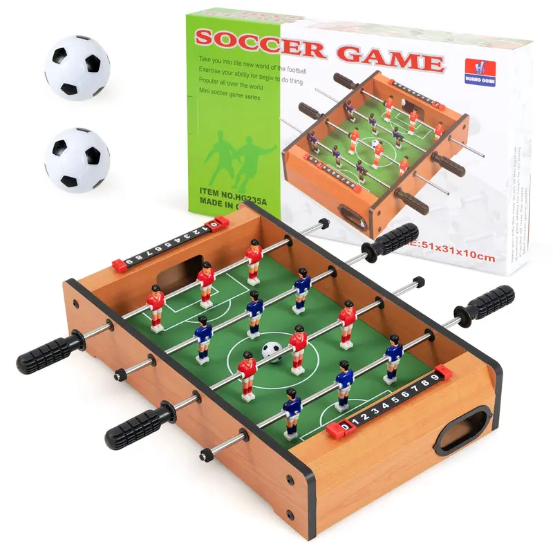 Goplus Foosball-Tisch, 20-Zoll-Mini-Tischfußball mit 2 Bällen, Punktzählern und tragbarem Fußballtisch für Kinder