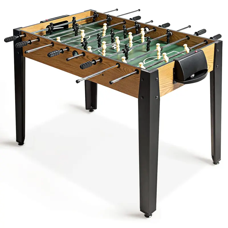 Goplus Foosballtisch, 122 cm, Holz-Spieltisch für Fußballspiele mit 2 Fußbällen und 2 Getränkehaltern