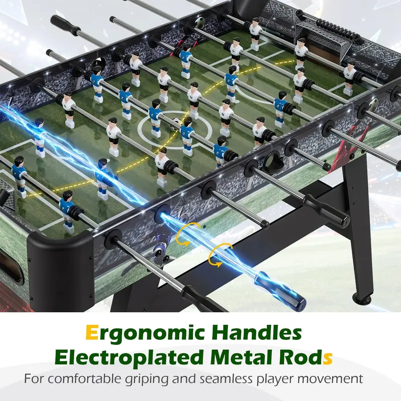 Goplus Foosballtisch, 134 cm (54 Zoll), vollständige Größe, mit 2 Bällen, 22 Figuren und ergonomischen Griffen