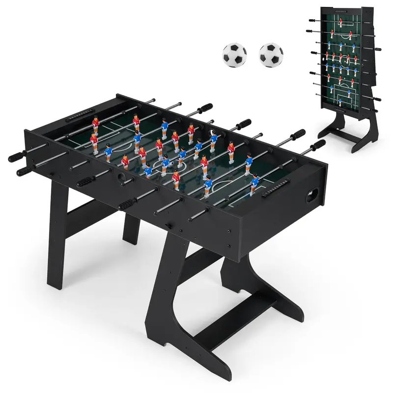 Goplus Foosballtisch mit voller Wettkampfgröße (122 cm), freistehend, 48 Zoll, mit 22 Figuren und 2 Bällen