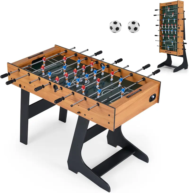 Goplus Foosballtisch mit voller Wettkampfgröße (122 cm), freistehend, 48 Zoll, mit 22 Figuren und 2 Bällen 2