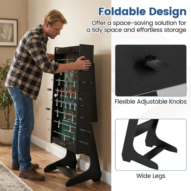Goplus Foosballtisch mit voller Wettkampfgröße (122 cm), freistehend, 48 Zoll, mit 22 Figuren und 2 Bällen