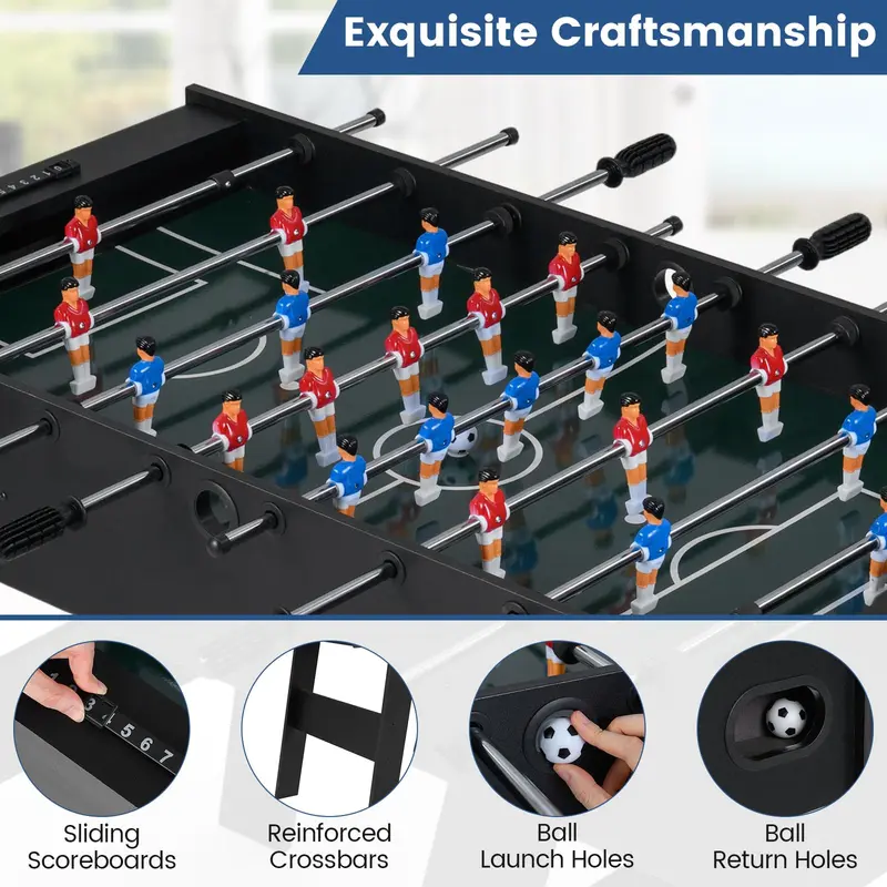 Goplus Foosballtisch mit voller Wettkampfgröße (122 cm), freistehend, 48 Zoll, mit 22 Figuren und 2 Bällen