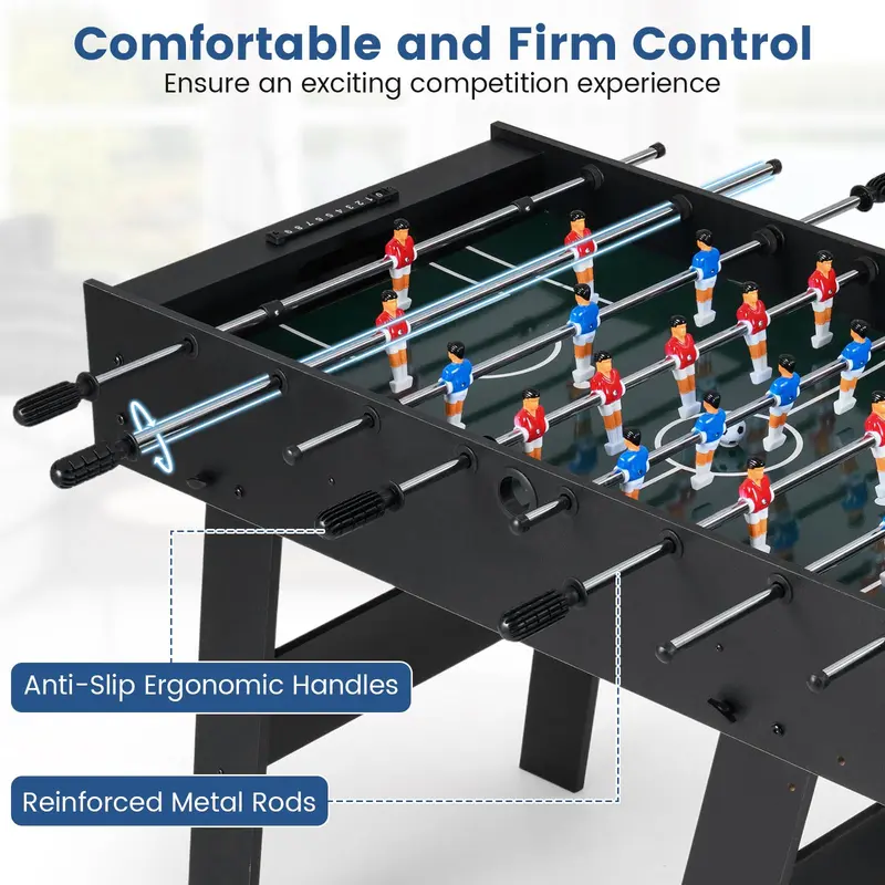 Goplus Foosballtisch mit voller Wettkampfgröße (122 cm), freistehend, 48 Zoll, mit 22 Figuren und 2 Bällen