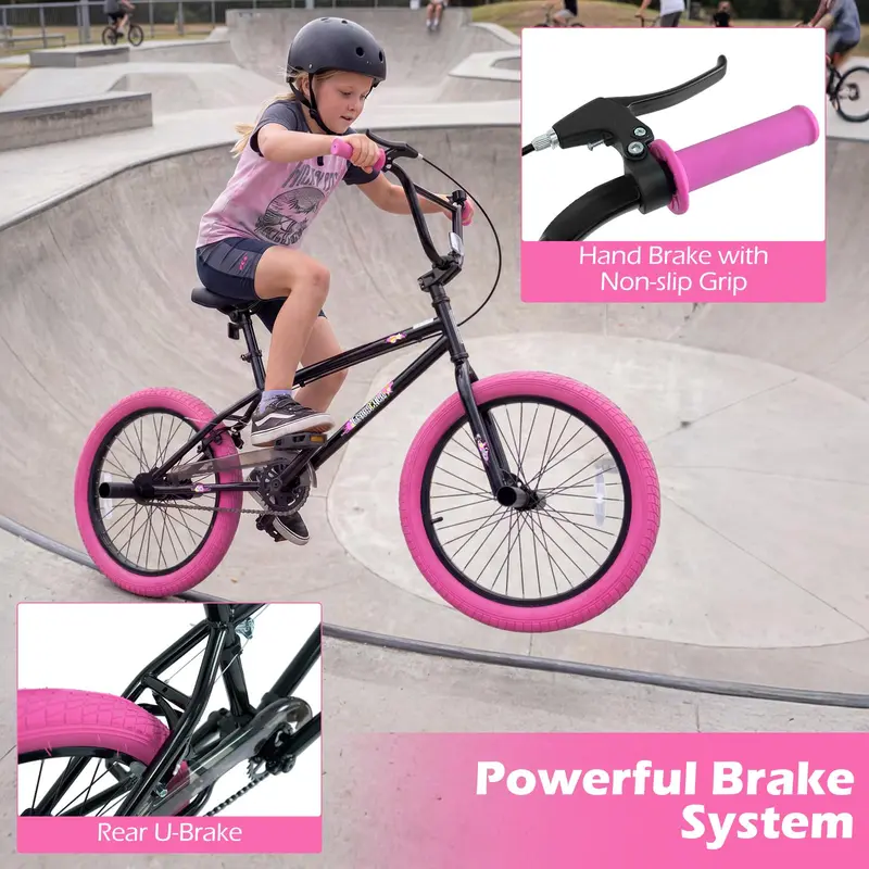 Goplus Freestyle-BMX-Fahrrad 20" für Tricks mit 360-Grad-Lenkung 2