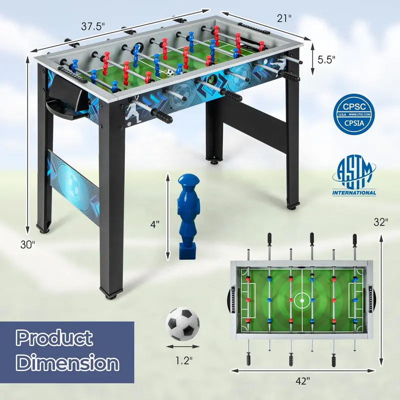 GoPlus-Fußballtisch, freistehender Tischfußball mit 2 Fußbällen
