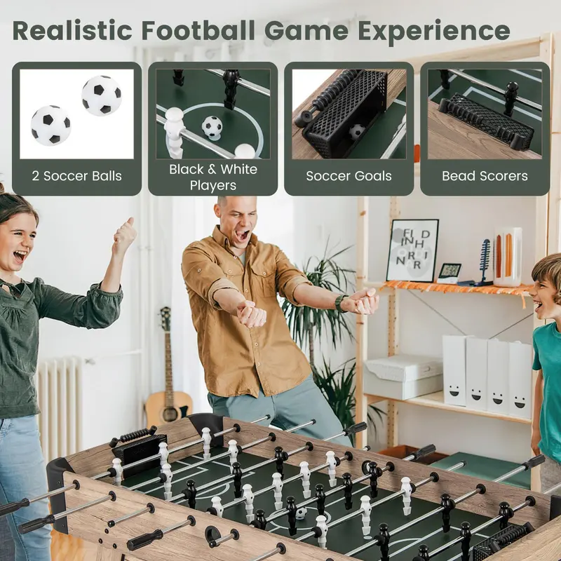 GoPlus-Fußballtisch für Erwachsene, 137 cm (54 Zoll), Wettkampf-Größe mit 2 Bällen und 26 Figuren