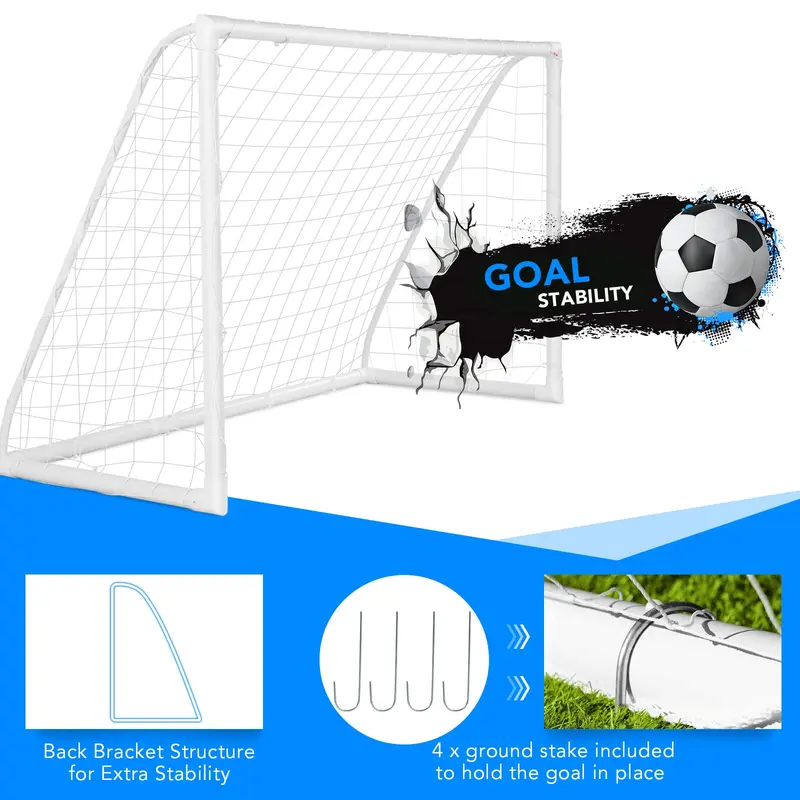 GoPlus Fußballtor, 183 cm x 122 cm (6 ft x 4 ft) mit stabilem PVC-Rahmen