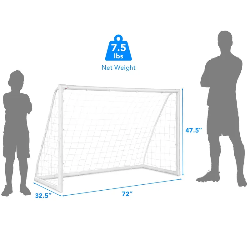 GoPlus Fußballtor, 183 cm x 122 cm (6 ft x 4 ft) mit stabilem PVC-Rahmen