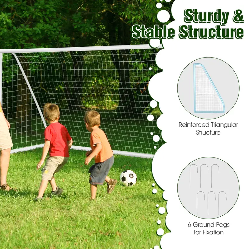 GoPlus Fußballtor, 3,66 m x 1,83 m x 1,22 m (12 ft x 6 ft x 4 ft), robustes UPVC-Rahmen-System, schnelle Montage, hochfestes Netz