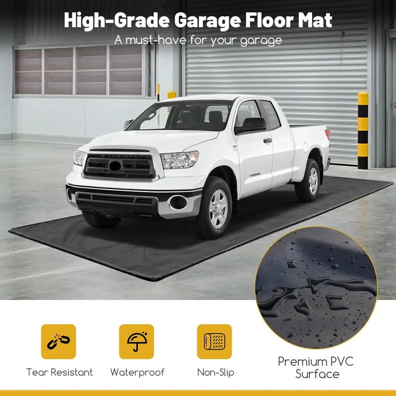 Goplus Garagenbodenmatte, 6,7 x 2,7 m (22' x 9') für Unterstellplätze unter dem Auto – wasserdichter Schutz vor Schnee, Regen und Schlamm 2