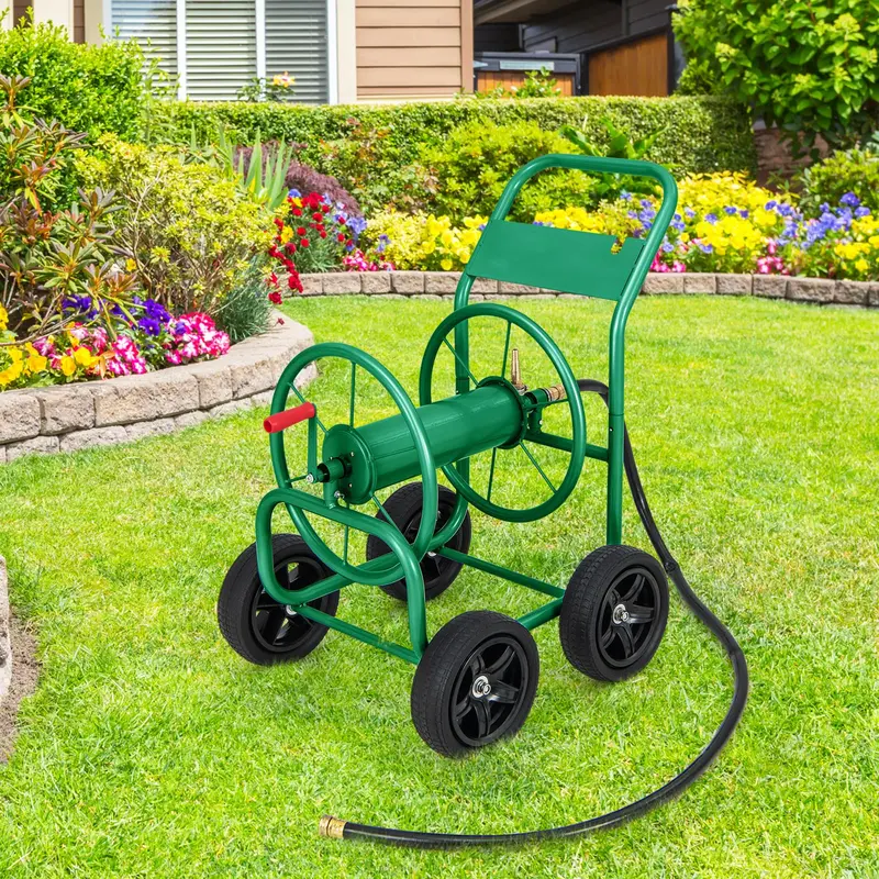 GoPlus-Gartenschlauchaufroller auf Rollwagen