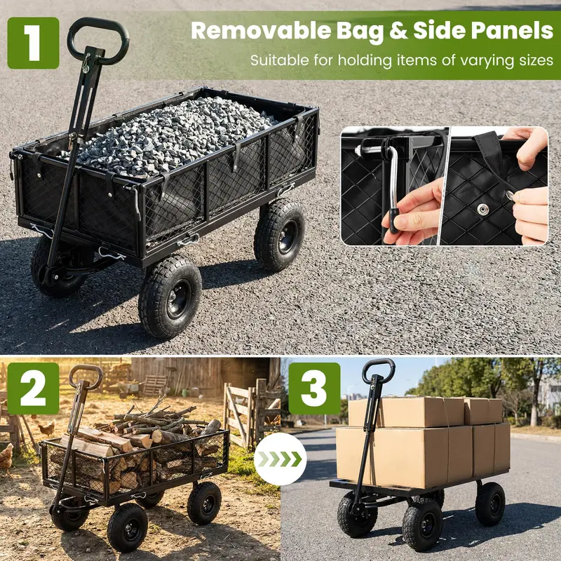 GoPlus-Gartenwagen, 400 kg Tragkraft