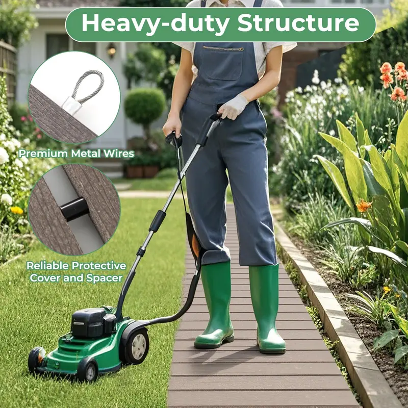 GoPlus Gartenweg 8 Fuß, gerader Außenweg zum Ausrollen für Terrasse und Garten, 241 cm × 54,6 cm × 1,3 cm