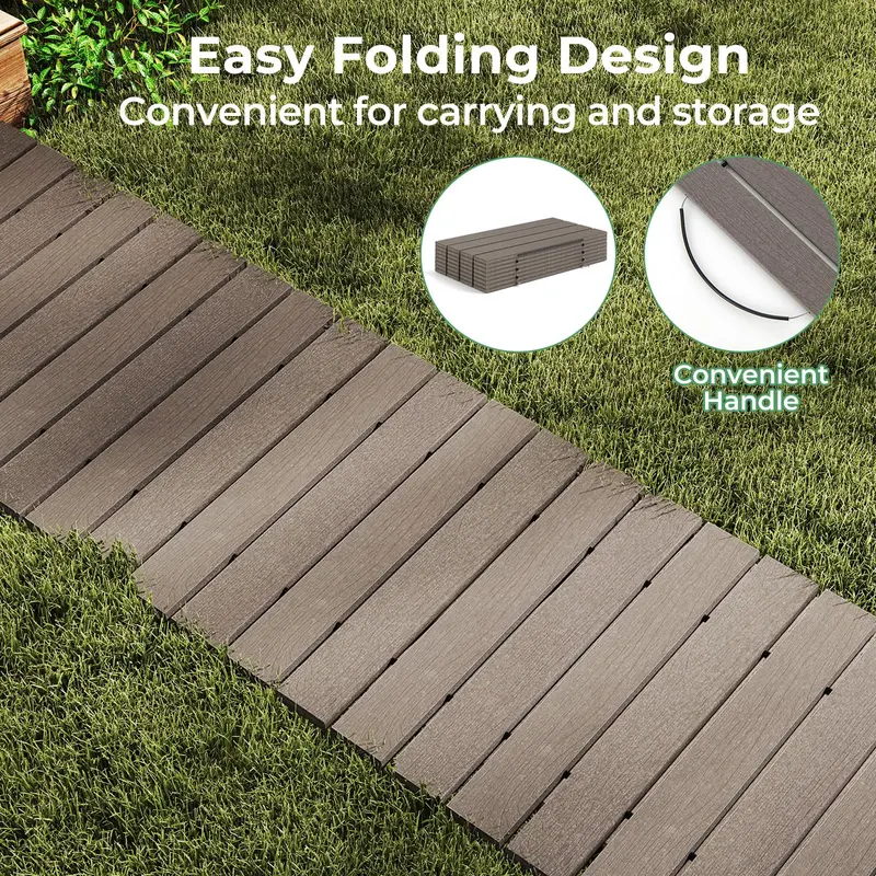 GoPlus Gartenweg 8 Fuß, gerader Außenweg zum Ausrollen für Terrasse und Garten, 241 cm × 54,6 cm × 1,3 cm