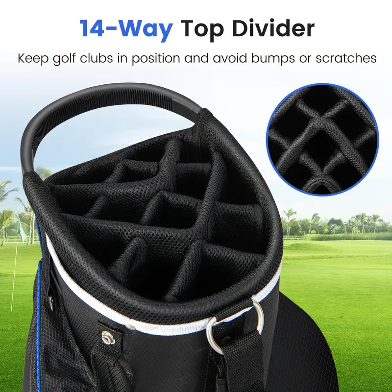 GoPlus Golf-Cart-Tasche mit 14-Fach-Top-Unterteilung, Golf-Cart-Tasche für Golfschläger, leichtes Golftasche für Damen und Herren 2
