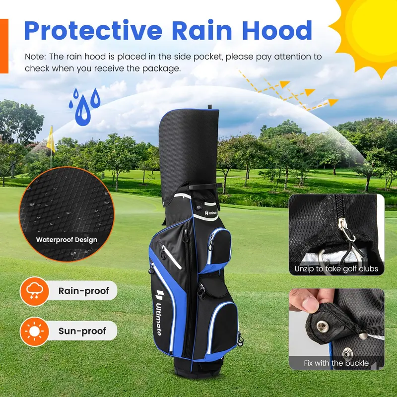 GoPlus Golf-Cart-Tasche mit 14-Fach-Top-Unterteilung, Golf-Cart-Tasche für Golfschläger, leichtes Golftasche für Damen und Herren