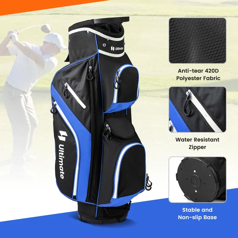 GoPlus Golf-Cart-Tasche mit 14-Fach-Top-Unterteilung, Golf-Cart-Tasche für Golfschläger, leichtes Golftasche für Damen und Herren