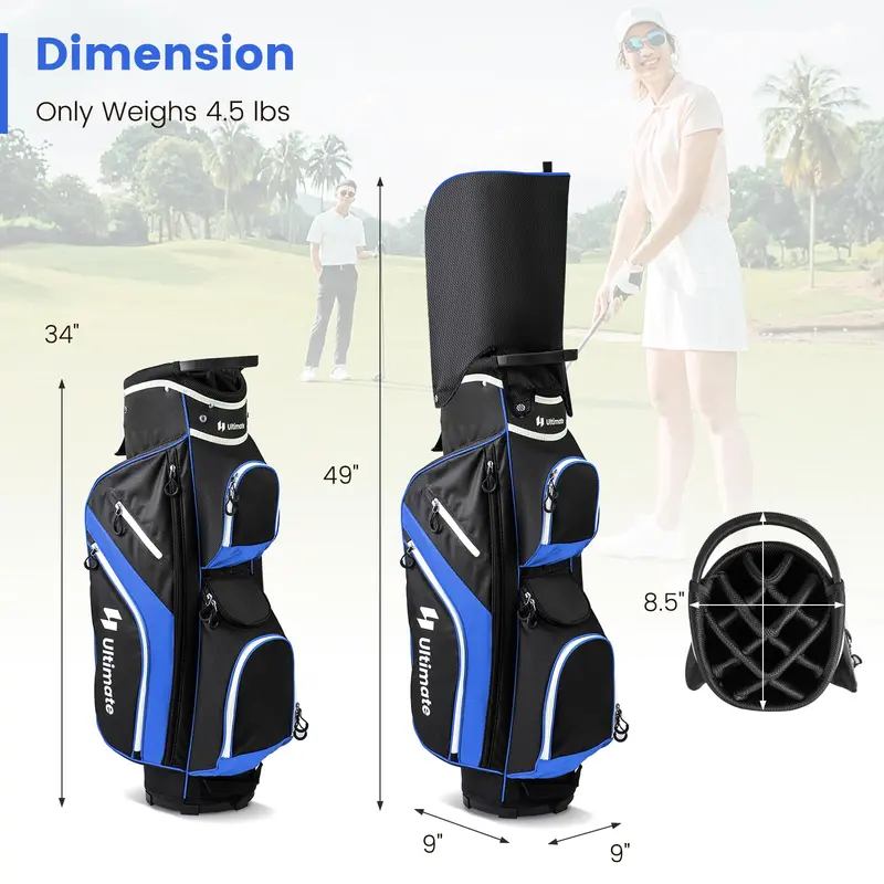 GoPlus Golf-Cart-Tasche mit 14-Fach-Top-Unterteilung, Golf-Cart-Tasche für Golfschläger, leichtes Golftasche für Damen und Herren