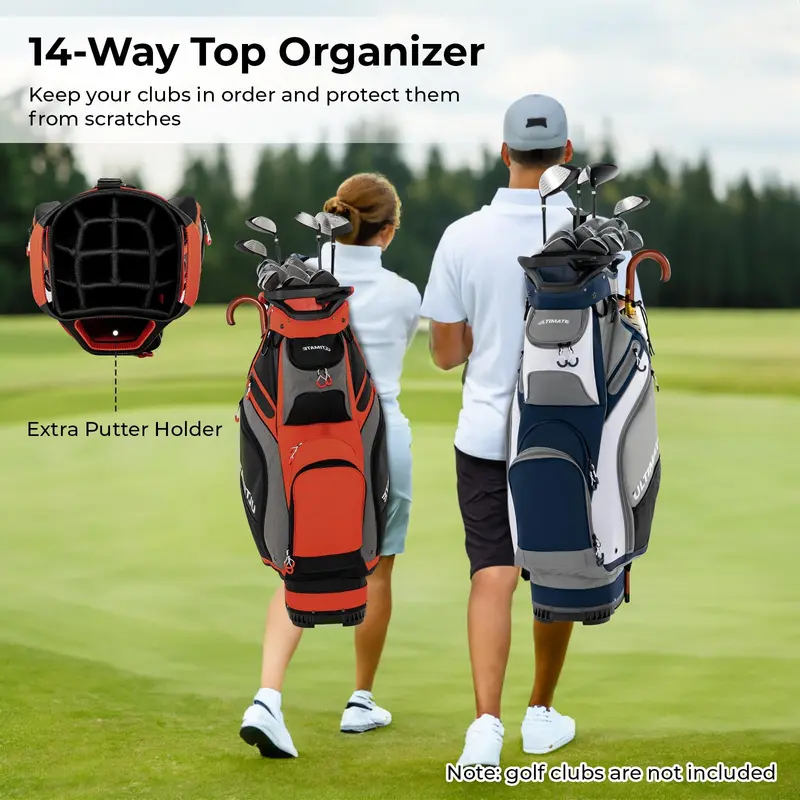GoPlus Golf-Cart-Tasche mit 14-fachem Top-Organizer, leichtgewichtige und portable Golftasche 2