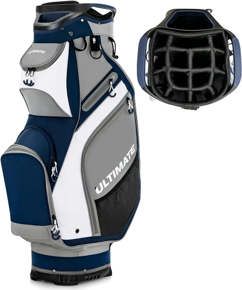 GoPlus Golf-Cart-Tasche mit 14-fachem Top-Organizer, leichtgewichtige und portable Golftasche