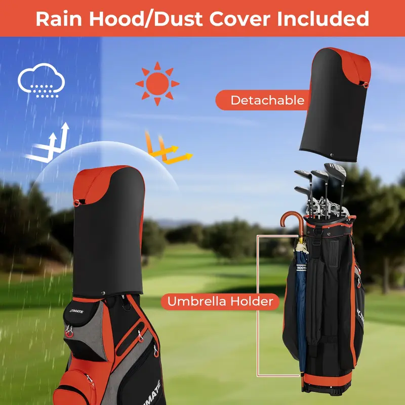 GoPlus Golf-Cart-Tasche mit 14-fachem Top-Organizer, leichtgewichtige und portable Golftasche
