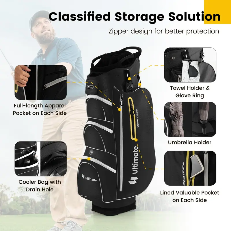 GoPlus Golf-Cart-Tasche mit 15-Fach-Top-Teiler