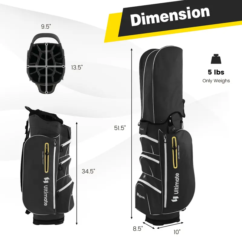 GoPlus Golf-Cart-Tasche mit 15-Fach-Top-Teiler