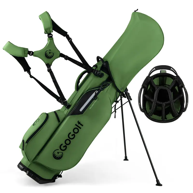 GoPlus Golf-Standtasche mit 8-fachem Top-Teiler, Regenschutzhaube und 5 Taschen