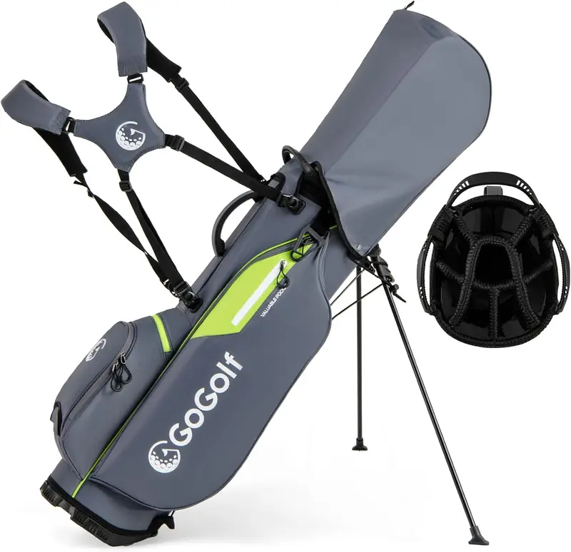 GoPlus Golf-Standtasche mit 8-fachem Top-Teiler, Regenschutzhaube und 5 Taschen