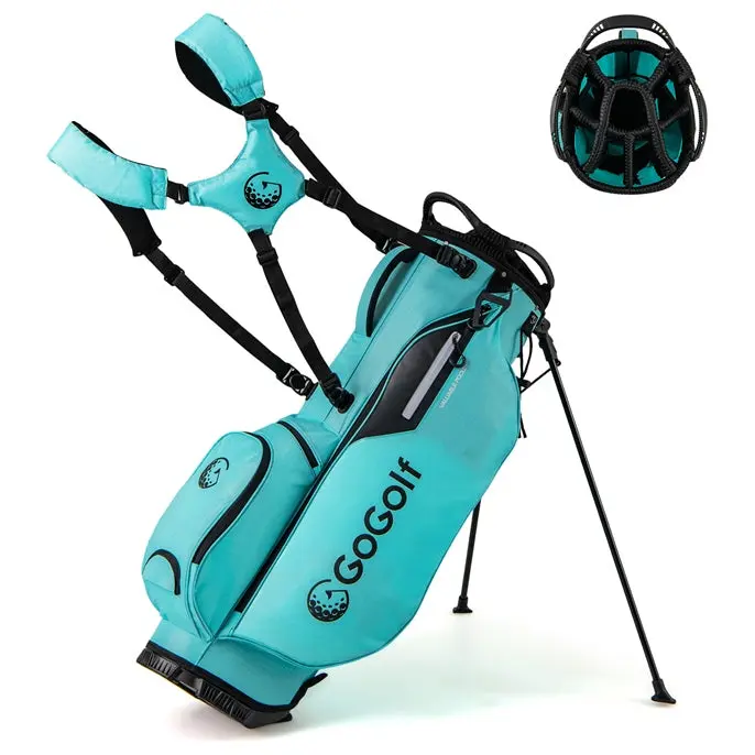 GoPlus Golf-Standtasche mit 8-fachem Top-Teiler, Regenschutzhaube und 5 Taschen