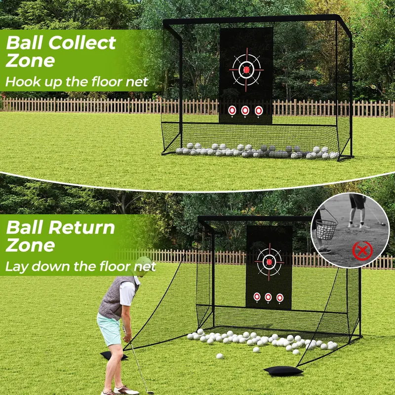 GoPlus Golf-Trainingsnetz mit Übungskäfig, Golftasche mit Doppelseitigen Abschirmungen