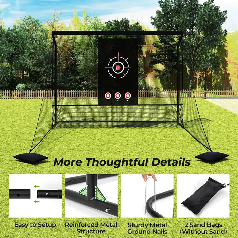 GoPlus Golf-Trainingsnetz mit Übungskäfig, Golftasche mit Doppelseitigen Abschirmungen