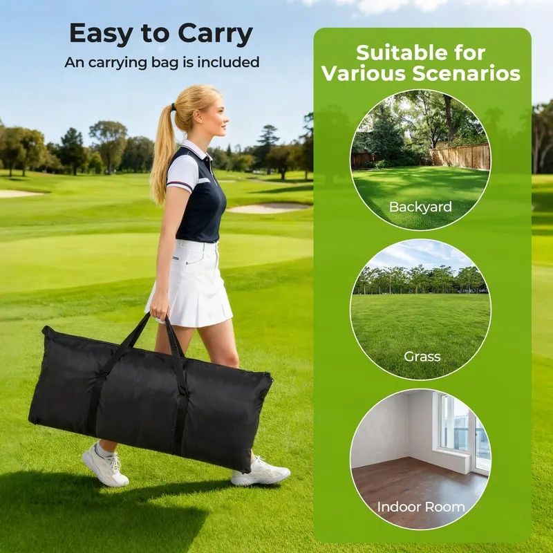 GoPlus Golf-Trainingsnetz mit Übungskäfig, Golftasche mit Doppelseitigen Abschirmungen