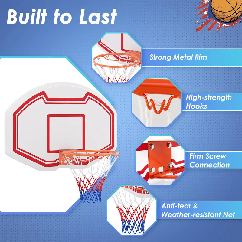 GoPlus Großer wandmontierter Basketballkorb für Innen- und Außenbereich mit 36" x 24" splitterfestem Rückwand