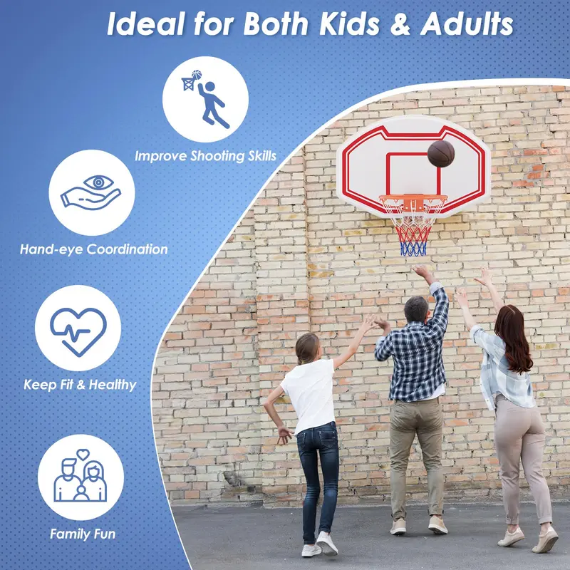 GoPlus Großer wandmontierter Basketballkorb für Innen- und Außenbereich mit 36" x 24" splitterfestem Rückwand